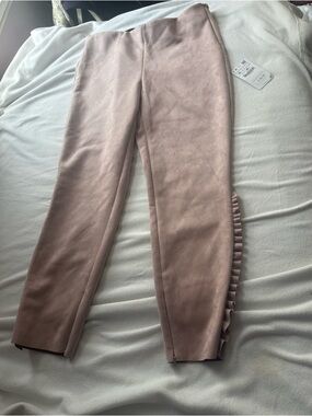 Zara Ruffle-Side Pink Tapered Pants